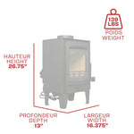 US Stove 750 Sq. Ft. Tiny Wood Stove TH-100