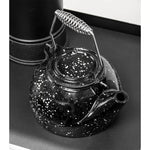 US Stove 3 qt Enameled Porcelain Steamer Kettle – Black with White Spec TK-02BWS