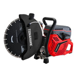 Tomahawk 14" Concrete Saw 74cc Handheld Cut-Off Saw 5" Cutting Depth Gas Powered Water Cooling System Commercial Concrete Cutter for Asphalt Masonry Rebar & Roadwork TKS350