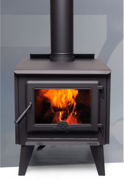 True North TN25C Wood Stove with Legs - Metallic Black 31010016