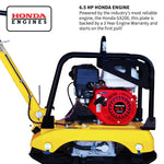 Tomahawk 6.5 HP Honda Reverse Hydraulic Plate Compactor for Soil, Aggregate, Cohesive Compaction TPC175H