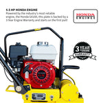 Tomahawk 5.5 HP Honda Paver Roller Compactor 17x12 for Pavers, Bricks, Stone, Sand Compaction TPRC76H