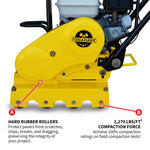 Tomahawk 5.5 HP Honda Paver Roller Compactor 17x12 for Pavers, Bricks, Stone, Sand Compaction TPRC76H