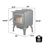 US Stove 1,200 Sq. Ft. Wood Stove with Legs US1100E-L