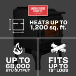 US Stove 1,200 Sq. Ft. Wood Stove with Legs US1100E-L
