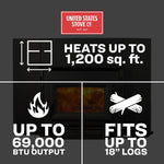 US Stove 1,200 Sq. Ft. Wood Stove Insert US1800E