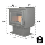 US Stove 2,000 Sq. Ft. Pedestal Wood Stove US2000-P