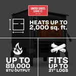 US Stove 2,000 Sq. Ft. Pedestal Wood Stove US2000-P