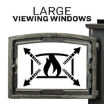 US Stove 2,500 Sq. Ft. Wood Stove with Cast Iron Legs & Blower US2500E-BL
