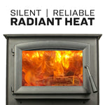 US Stove 2,500 Sq. Ft. Wood Stove with Cast Iron Legs & Blower US2500E-BL