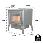 US Stove 2,500 Sq. Ft. Wood Stove with Cast Iron Legs & Blower US2500E-BL