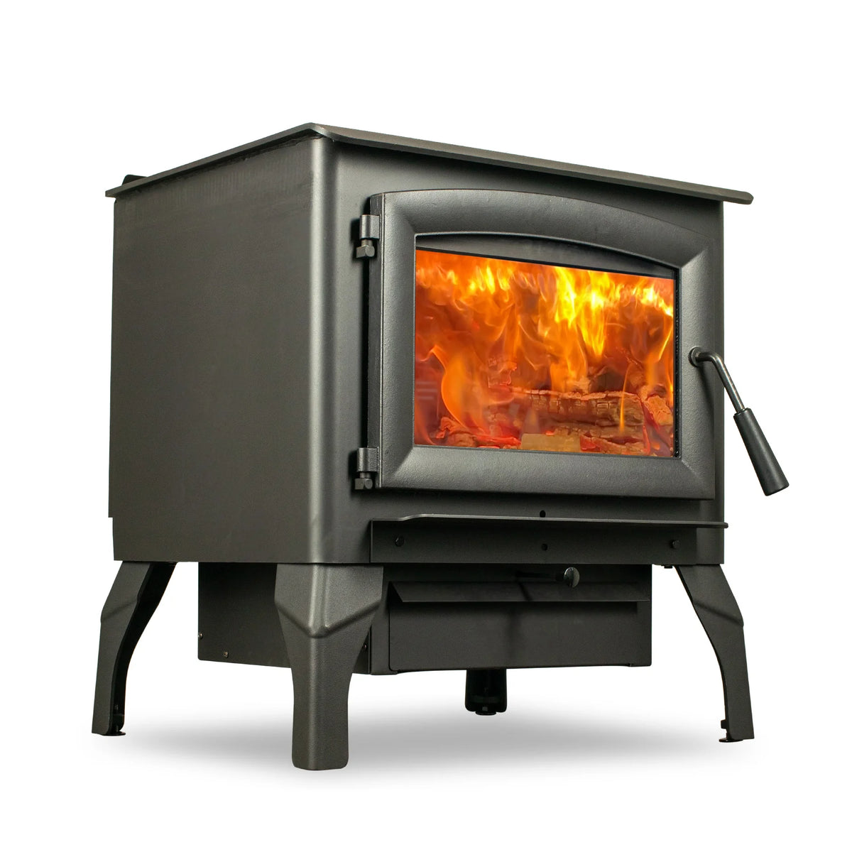 US Stove 2,500 Sq. Ft. Wood Stove with Cast Iron Legs & Blower US2500E-BL