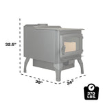 US Stove 3,200 Sq. Ft. Large Pedestal Wood Stove with Blower US3200E-P