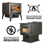 US Stove 3,200 Sq. Ft. Large Pedestal Wood Stove with Blower US3200E-P