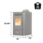 US Stove US5513-W Pellet Stove 40 lb. Hopper (1,800 Sq. Ft.) US5513-W