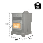US Stove US5522-W Pellet Stove 170 lb. Hopper (3,000 Sq. Ft.) US5522-W