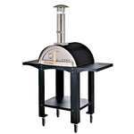 WPPO Karma 25 Inch Black Wood Fired Pizza Oven with Black Cart WKK-01S-WS-Black