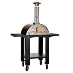 WPPO Karma 25 Inch Black Wood Fired Pizza Oven with Black Cart WKK-01S-WS-Black