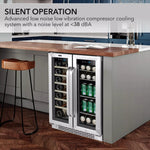 Whynter 24″ Built-In French Door Dual Zone Wine & Beverage Refrigerator – 20 Bottles / 76 Cans BWB-2060FDS