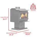 Ashley 1,200 Sq. Ft. Pedestal Wood Stove AW1120E-P