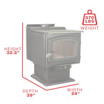 Ashley 3,200 Sq. Ft. Large Pedestal Wood Stove AW3200E-P