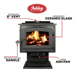 Ashley 3,200 Sq. Ft. Large Pedestal Wood Stove AW3200E-P