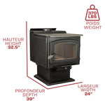 Ashley 3,200 Sq. Ft. Large Pedestal Wood Stove AW3200E-P