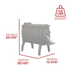 US Stove 900 sq. ft. Cast Iron Log Wood Stove US1261E