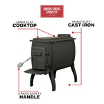 US Stove 900 sq. ft. Cast Iron Log Wood Stove US1261E