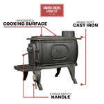 US Stove 900 Sq. Ft. Cast Iron Log Wood Stove US1269E