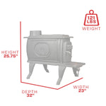 US Stove 900 Sq. Ft. Cast Iron Log Wood Stove US1269E