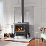 US Stove 2,500 Sq. Ft. Wood Stove with Cast Iron Legs & Blower US2500E-BL