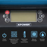 XPOWER XD-85L2 dehumidifier control panel detail
