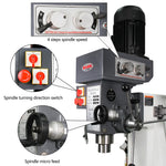 KaKa Industrial Drilling and milling machine,230V460V-60HZ-3PH Main Moto power 1.5KW Gear Head Auto Feed Table Drilling and milling machine with 3 Axis DRO ZX-5325C 183013V230V460