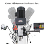 KaKa Industrial Drilling and milling machine,230V460V-60HZ-3PH Main Moto power 1.5KW Gear Head Auto Feed Table Drilling and milling machine with 3 Axis DRO ZX-5325C 183013V230V460