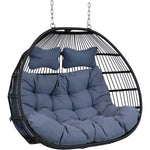 Sunnydaze Liza Loveseat Egg Chair with Cushions - Gray TF-547