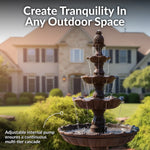 Sunnydaze 4-Tier Grand Courtyard Outdoor Water Fountain - 80" H FC-73850