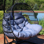 Sunnydaze Liza Loveseat Egg Chair with Cushions - Gray TF-547