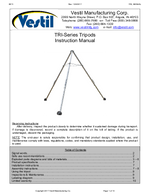Vestil Aluminum Fixed Tripod Stand 114-1/8 In. x 114-1/8 In. x 112 In. 1,000 Lb. Capacity Silver TRI-AF