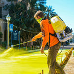 Tomahawk 6.5 Gallon Backpack Concrete Sprayer .5 GPM Gas Finishing Tool for Cement Sealant Curing Stain TCS6.5