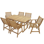 Sunnydaze Hatteras 7-Piece Outdoor Dining Set with Umbrella Hole - Patio Dining Set for 6 BOD-649-CMB