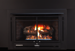 Buck Stove Model 34ZC Manhattan Old Town Red with Weathered Gas Logs - LP NV 344EBLPMAN