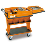 Beta C25 Industrial Tool Cart, Fold-Out Shelf, Orange, 440lb. Load Capacity C25