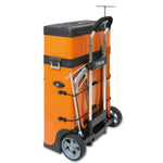 Beta C41H Two-Module Rolling Metal Tool Chest, Detachable Metal Tool Box, Telescopic Handles, Orange C41H