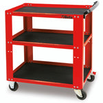 Beta C51 Orange Easy Trolley 3-Shelf Utility Shop Cart, Locking Caster, 440lb. Load Capacity C51