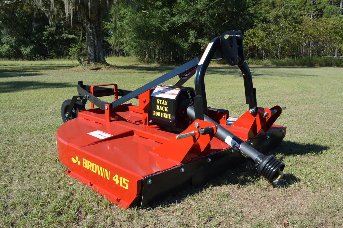 Brown Manufacturing 415 Rotary Cutter with 5' / 60" Cut | 130 HP Gear Box | Single Tail Wheel BR415