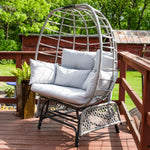 Sunnydaze Double Outdoor Egg Chair with Legs with Cushions and Pillows - Gray DL-912