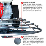 Tomahawk 36" Concrete Power Trowel 5.5HP Honda with Float Pan Cement Finishing Tool TPT36H
