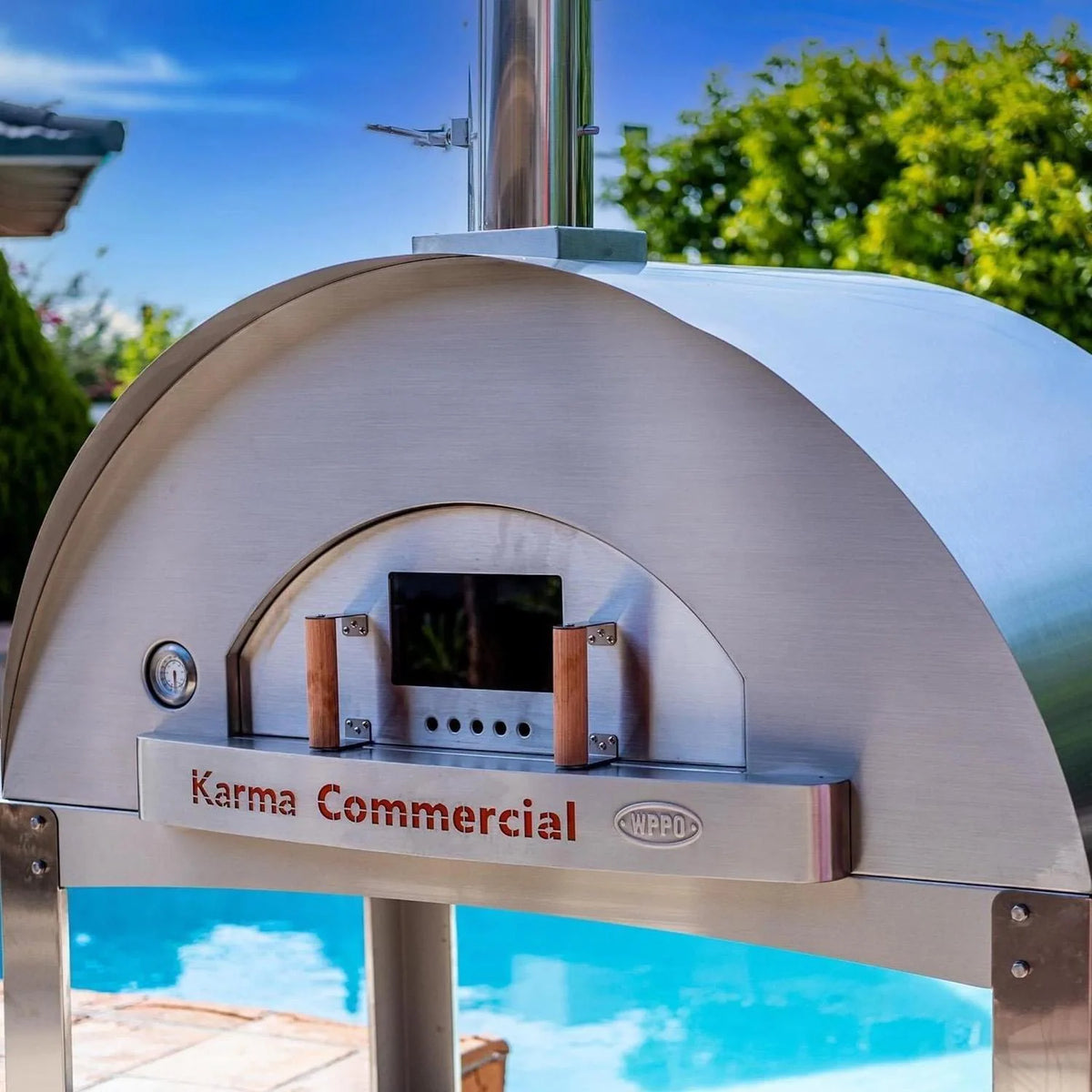 WPPO Karma 55" 304 Stainless Steel Commercial Wood-Fired Oven WKK-04COM