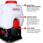 Tomahawk 5 Gallon Battery Powered Backpack Sprayer 36V Electric 30 Ft Reach Adjustable Flow for Lawn, Pest, Weed, and Fertilizer Applications eTPS25